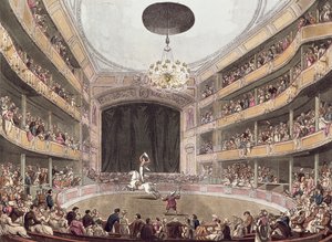 アッカーマンのロンドンの小宇宙からのアストリーの円形劇場 作： Pugin and Rowlandson
